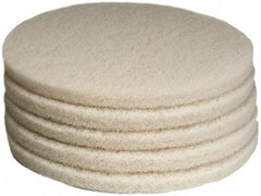 PRO-SOURCE - Polishing Pad - 17" Machine, White Pad, Polyester - A1 Tooling