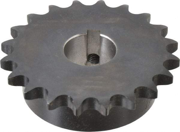 Browning - 20 Teeth, 1/2" Chain Pitch, Chain Size 40, Finished Bore Sprocket - 1" Bore Diam, 3.196" Pitch Diam, 3.45" Outside Diam - A1 Tooling