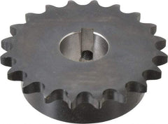 Browning - 20 Teeth, 1/2" Chain Pitch, Chain Size 40, Finished Bore Sprocket - 1" Bore Diam, 3.196" Pitch Diam, 3.45" Outside Diam - A1 Tooling