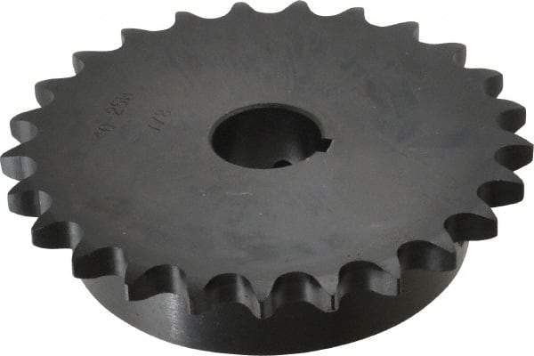 Browning - 25 Teeth, 1/2" Chain Pitch, Chain Size 40, Finished Bore Sprocket - 7/8" Bore Diam, 3.989" Pitch Diam, 4.26" Outside Diam - A1 Tooling