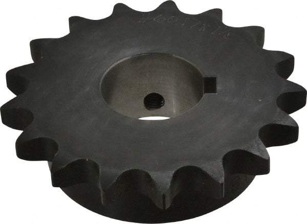 Browning - 17 Teeth, 3/4" Chain Pitch, Chain Size 60, Finished Bore Sprocket - 1-1/2" Bore Diam, 4.082" Pitch Diam, 4.46" Outside Diam - A1 Tooling