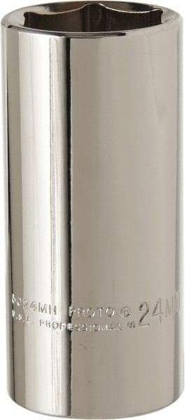 Proto - 3/8" Drive, Deep Hand Socket - 6 Points, 2-3/4" OAL, Alloy Steel, Chrome Finish - A1 Tooling