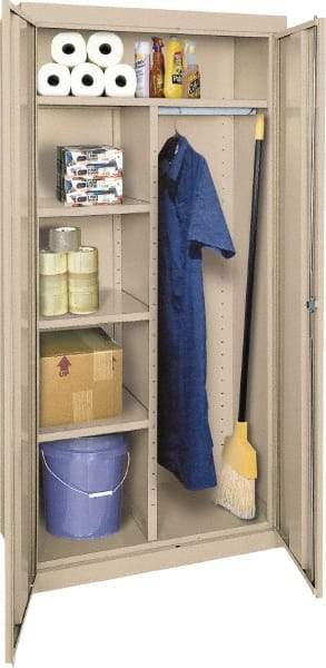 Sandusky Lee - 5 Shelf Combination Storage Cabinet - Steel, 36" Wide x 24" Deep x 78" High, Tan - A1 Tooling