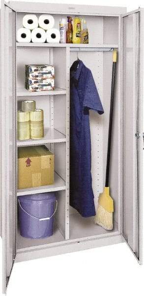 Sandusky Lee - 5 Shelf Combination Storage Cabinet - Steel, 36" Wide x 18" Deep x 72" High, Gray - A1 Tooling