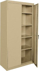 Sandusky Lee - 5 Shelf Locking Storage Cabinet - Steel, 36" Wide x 18" Deep x 72" High, Tan - A1 Tooling