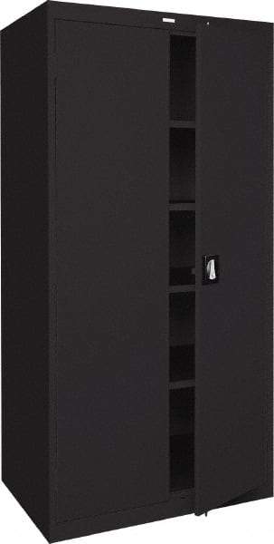 Sandusky Lee - 5 Shelf Locking Storage Cabinet - Steel, 36" Wide x 24" Deep x 72" High, Black - A1 Tooling