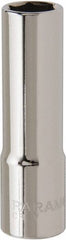 Paramount - 1/2" Drive, Deep Hand Socket - 6 Points, 3-3/32" OAL, Steel, Chrome Finish - A1 Tooling