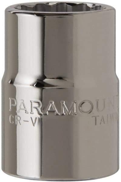 Paramount - 3/4" Drive, Standard Hand Socket - 12 Points, 2" OAL, Steel, Chrome Finish - A1 Tooling