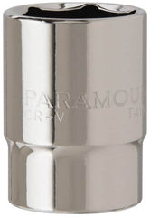 Paramount - 7/8", 1/2" Drive, Standard Hand Socket - 6 Points, 1-1/2" OAL, Steel, Chrome Finish - A1 Tooling