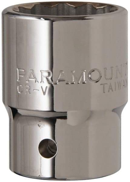 Paramount - 1-1/8", 3/4" Drive, Standard Hand Socket - 12 Points, 2-13/64" OAL - A1 Tooling