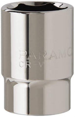 Paramount - 3/4", 1/2" Drive, Standard Hand Socket - 6 Points, 1-1/2" OAL, Steel, Chrome Finish - A1 Tooling