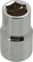 Paramount - 1/2", 1/2" Drive, Standard Hand Socket - 6 Points, 1-1/2" OAL, Steel, Chrome Finish - A1 Tooling