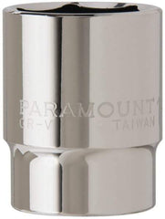 Paramount - 1-1/16", 1/2" Drive, Standard Hand Socket - 6 Points, 1-1/2" OAL, Steel, Chrome Finish - A1 Tooling