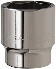 Paramount - 1-1/4", 1/2" Drive, Standard Hand Socket - 6 Points, 1-1/2" OAL, Steel, Chrome Finish - A1 Tooling