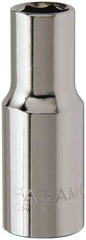 Paramount - 3/8" Drive, Deep Hand Socket - 6 Points, 1-15/16" OAL, Steel, Chrome Finish - A1 Tooling