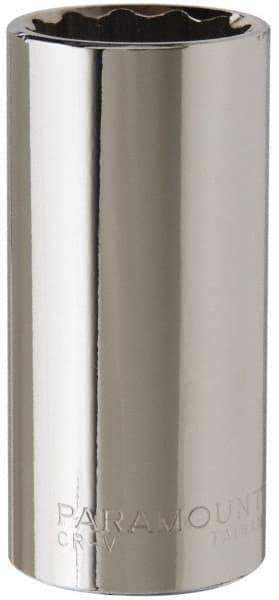 Paramount - 7/8", 3/8" Drive, Deep Hand Socket - 12 Points, 2-1/2" OAL, Steel, Chrome Finish - A1 Tooling