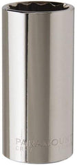 Paramount - 7/8", 3/8" Drive, Deep Hand Socket - 12 Points, 2-1/2" OAL, Steel, Chrome Finish - A1 Tooling