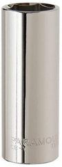 Paramount - 11/16", 3/8" Drive, Deep Hand Socket - 6 Points, 2-1/2" OAL, Steel, Chrome Finish - A1 Tooling