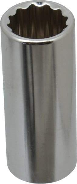 Paramount - 3/8" Drive, Deep Hand Socket - 12 Points, 2-1/2" OAL, Steel, Chrome Finish - A1 Tooling