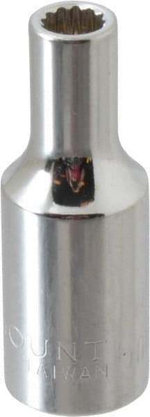 Paramount - 3/8" Drive, Deep Hand Socket - 12 Points, 1-15/16" OAL, Steel, Chrome Finish - A1 Tooling