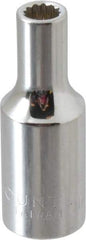 Paramount - 3/8" Drive, Deep Hand Socket - 12 Points, 1-15/16" OAL, Steel, Chrome Finish - A1 Tooling