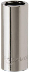 Paramount - 3/8" Drive, Deep Hand Socket - 6 Points, 1-15/16" OAL, Steel, Chrome Finish - A1 Tooling