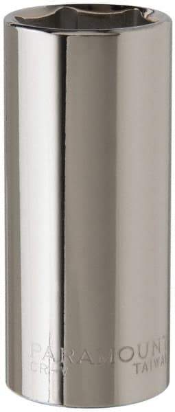 Paramount - 3/8" Drive, Deep Hand Socket - 6 Points, 2-1/2" OAL, Steel, Chrome Finish - A1 Tooling