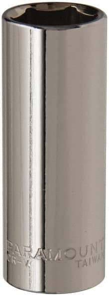 Paramount - 3/8" Drive, Deep Hand Socket - 6 Points, 2-1/2" OAL, Steel, Chrome Finish - A1 Tooling