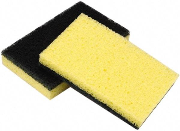 Ability One - 4-5/8" Long x 3" Wide x 3/4" Thick Sponge - Medium-Duty, Yellow/Green - A1 Tooling