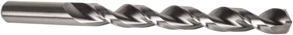 Precision Twist Drill - 33/64" 135° High Speed Steel Jobber Drill - Bright Finish, Right Hand Cut, Parabolic Flute, Straight Shank, 6-5/8" OAL, Split Point - A1 Tooling