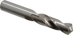 Precision Twist Drill - 43/64" 118° Spiral Flute High Speed Steel Screw Machine Drill Bit - Bright Finish, Right Hand Cut, 2-7/8" Flute Length, 4-5/8" OAL, Standard Point, Straight Shank - A1 Tooling