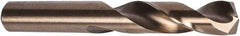 Precision Twist Drill - 33/64" 135° Spiral Flute Cobalt Screw Machine Drill Bit - Oxide/Gold Finish, Right Hand Cut, 2-3/8" Flute Length, 3-7/8" OAL, Split Point, Straight Shank - A1 Tooling