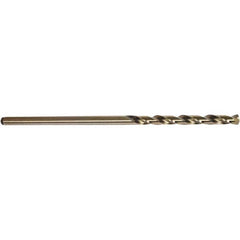 #10 2-7/16″ Flute Length 135° Cobalt Aircraft Extension Drill Straw Finish, 0.1935″ Diam Straight-Cylindrical Shank, Split Point, Self-Centering, Series CO501-6