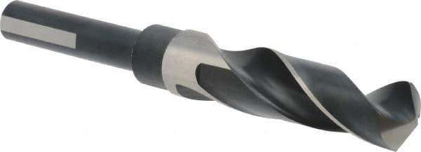 Precision Twist Drill - 51/64" Drill, 118° Point, High Speed Steel Silver Deming & Reduced Shank Drill Bit - Bright Finish, 6" OAL, Flats on Shank, 3" Flute Length, Right Hand Cut, Standard Point, Spiral Flute, Regular Spiral - A1 Tooling