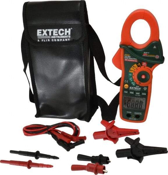 Extech - EX840, CAT IV, Digital True RMS Auto Ranging Clamp Meter with 1.7" Clamp On Jaws - 1000 VAC/VDC, 1000 AC/DC Amps, Measures Voltage, Capacitance, Continuity, Frequency, Resistance, Temperature - A1 Tooling