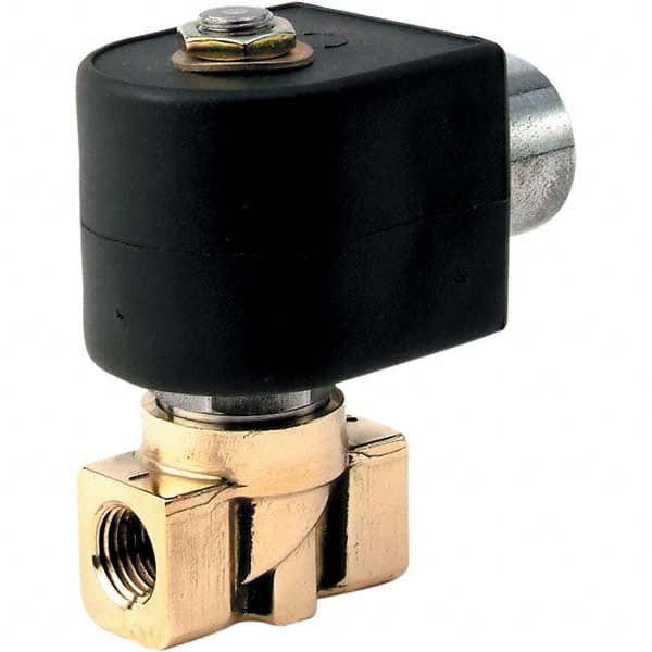 Parker - 24/60 VAC 1/4" NPT Port Brass Two-Way Direct Acting Solenoid Valve - A1 Tooling