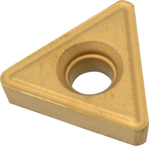 Interstate - TT323 Grade TCN55 Carbide Turning Insert - TiN/TiC/TiCN/TiN Finish, 60° Triangle, 3/8" Inscr Circle, 1/8" Thick, 3/64" Corner Radius - A1 Tooling