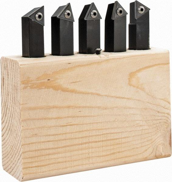 Made in USA - 3/8 Inch Inscribed Circle, 1/2 Inch Shank Square, AL, AR, BL, BR and E Toolholder Style, Indexable Insert Tool Bit Set - TT Insert Style Compatibility - A1 Tooling