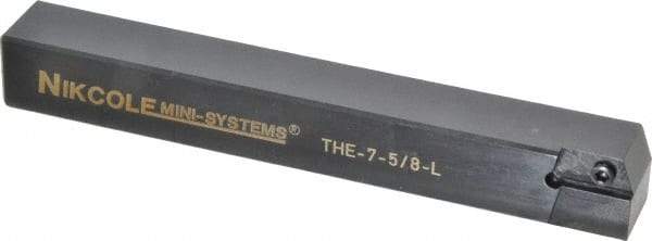 NIKCOLE MINI-SYSTEMS - External Thread, 5" OAL, Left Hand Indexable Grooving Cutoff Toolholder - 5/8" Shank Height x 5/8" Shank Width, GIE Insert Style, THE Toolholder Style, Series Mini-Systems - A1 Tooling