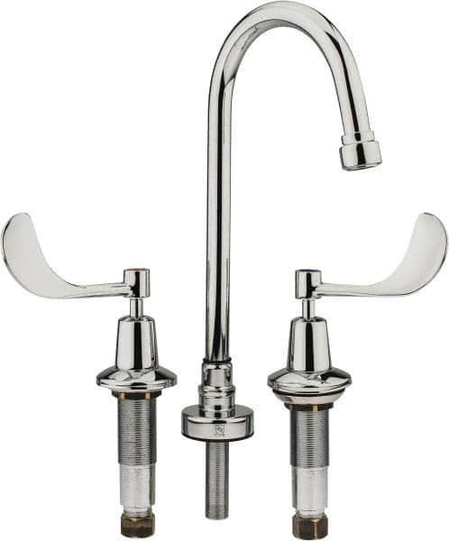 Speakman - Wrist Blade Handle, Wide Spread Bathroom Faucet - Two Handle, No Drain, Gooseneck Spout - A1 Tooling