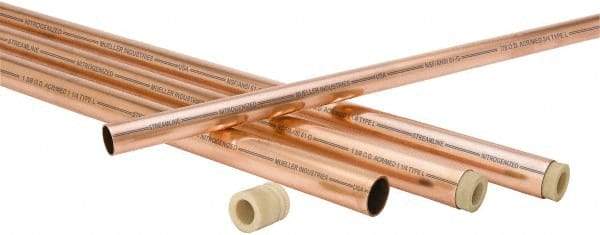 Mueller Industries - 10' Long, 7/8" OD x 3/4" ID, Grade C12200 Copper Nitrogenized Tube - 0.045" Wall Thickness, 0.455 Ft/Lb - A1 Tooling