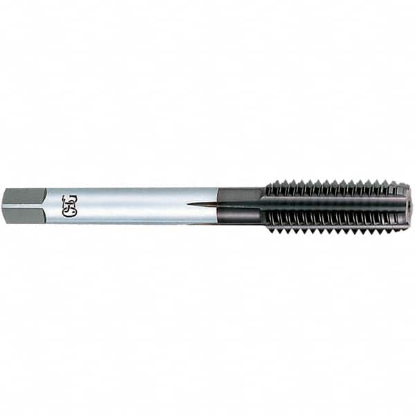 OSG - 1/2-20 UNF, 3 Flute, TiCN Finish, Powdered Metal Spiral Point Tap - Plug Chamfer, Right Hand Thread, 3-3/8" OAL, 1-21/32" Thread Length, 0.367" Shank Diam, 3B Class of Fit, Series 312 - Exact Industrial Supply