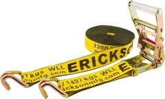 Erickson Manufacturing - 40' Long x 2" Wide, 10,000 Lb Basket Capacity, Polyester & Steel Web Sling - Yellow - A1 Tooling