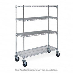 Metro - 600 Lb Capacity 4 Shelf Mobile Wire Shelving Unit - Add-On Unit - A1 Tooling