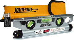 Johnson Level & Tool - 1 Beam 100' Max Range Torpedo Laser Level - Red Beam, 1/8" at 50' Accuracy, 7-1/2" Long x 2" Wide x 3/4" High, Battery Included - A1 Tooling