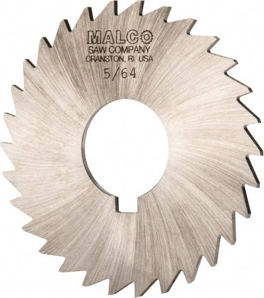 Made in USA - 3" Diam x 5/64" Blade Thickness x 1" Arbor Hole Diam, 30 Tooth Slitting and Slotting Saw - Arbor Connection, Right Hand, Uncoated, High Speed Steel, Concave Ground - A1 Tooling