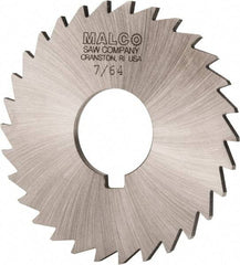 Made in USA - 3" Diam x 7/64" Blade Thickness x 1" Arbor Hole Diam, 30 Tooth Slitting and Slotting Saw - Arbor Connection, Right Hand, Uncoated, High Speed Steel, Concave Ground, Contains Keyway - A1 Tooling