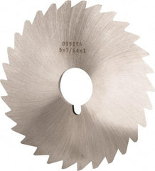 Made in USA - 5" Diam x 7/64" Blade Thickness x 1" Arbor Hole Diam, 40 Tooth Slitting and Slotting Saw - Arbor Connection, Right Hand, Uncoated, High Speed Steel, Concave Ground, Contains Keyway - A1 Tooling