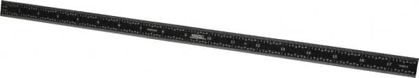 SPI - 18" Long, 1/100, 1/64, 1/32, 1/10" Graduation, Flexible Steel Rule - 5R Graduation Style, 3/4" Wide, Black, Black Chrome Finish - A1 Tooling