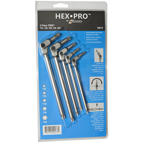 78 SET 5 CHROME TORX HEXP - Exact Industrial Supply